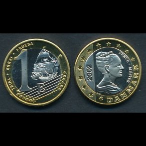 2002, Danmark, fejlpr�g, forkert skib p� 1 euro, galeon i stedet for vikingeskib,