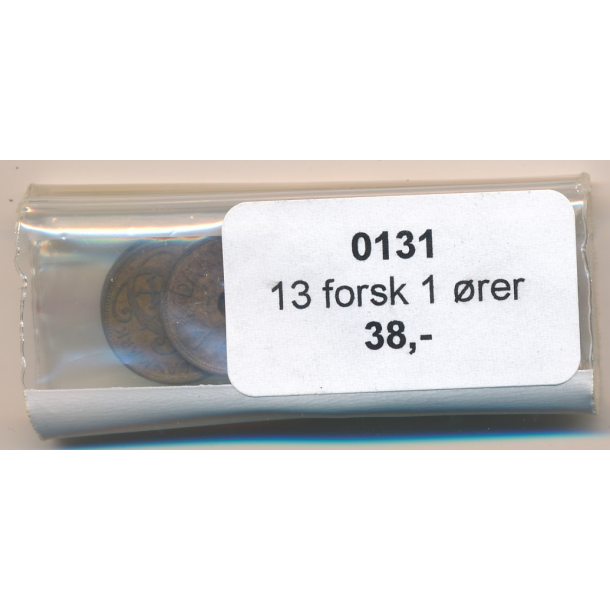 1927-40, 1 rer kobber, 13 forskellige bl.a. 1933, 0131