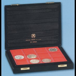 �ske med en indbygget 6 rums m�ntbakke i r�dt velour. Miniminor,