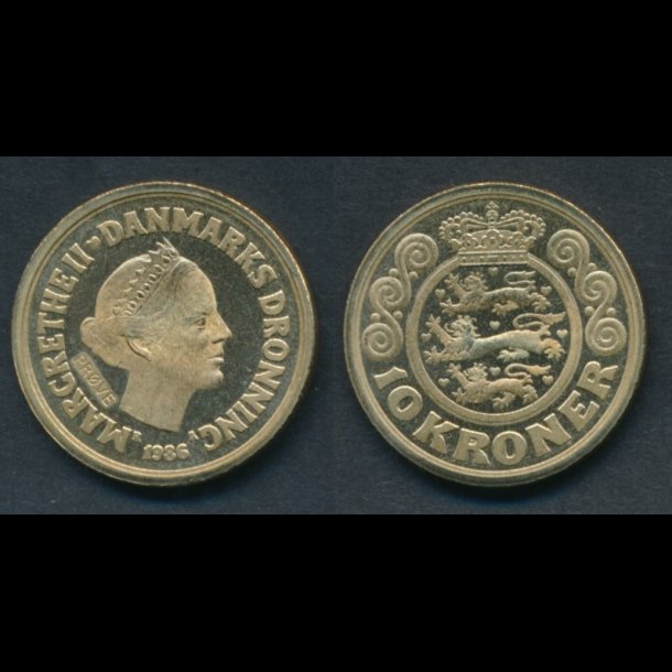GP 36, prvemnt 1986, 10 kroner, M, lys patina,