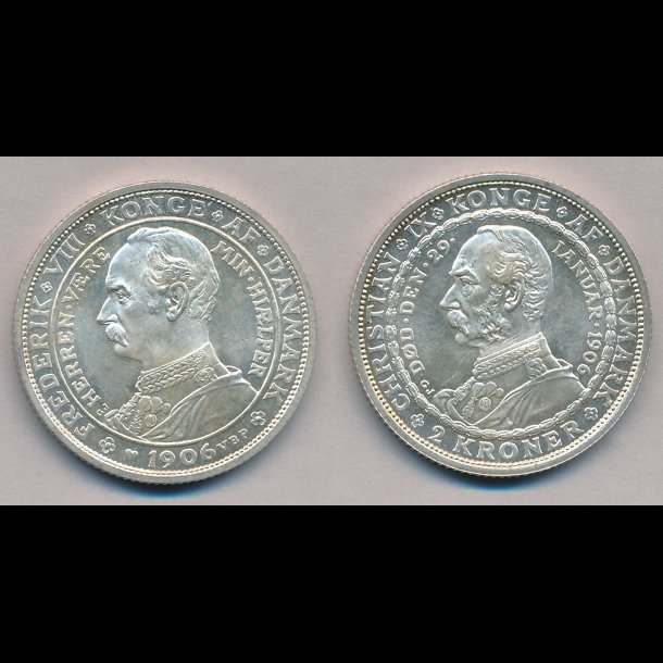 1906, 2 kroner, Tronskifte Christian IX til Frederik VIII, 0,