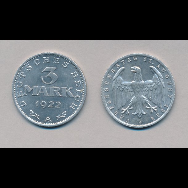 1922, Tyskland, 3 mark, A,