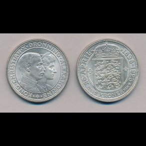 1923, 2 kroner, Christian X og Dronning Alexandrines slvbryllup, 0,