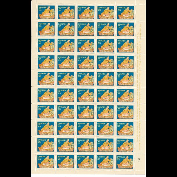 1939, Mor med barn i kurv, helark, ufoldet, SUPER TILBUD, nedsat fra 900,-kr,