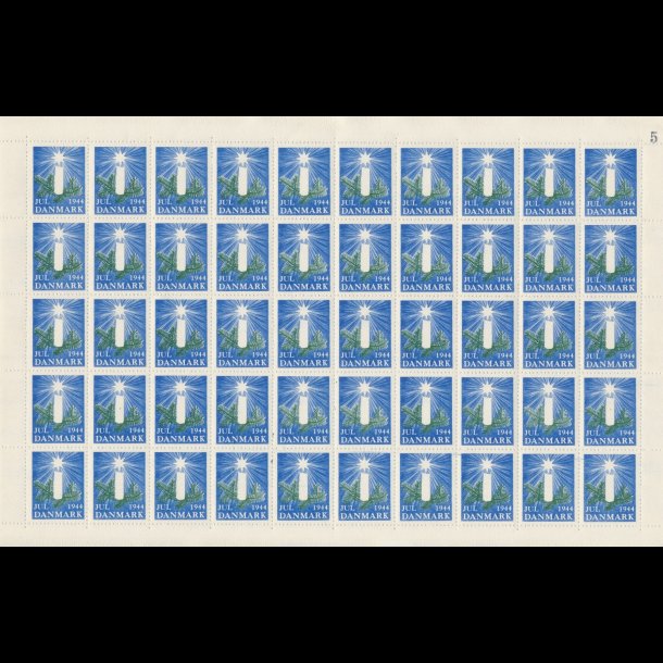 1944, Grangren med lys, ufoldet, helark, svage spor i gummi,