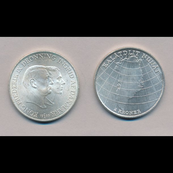 1953, 2 kroner, Grnlandsindsamlingen, 0,