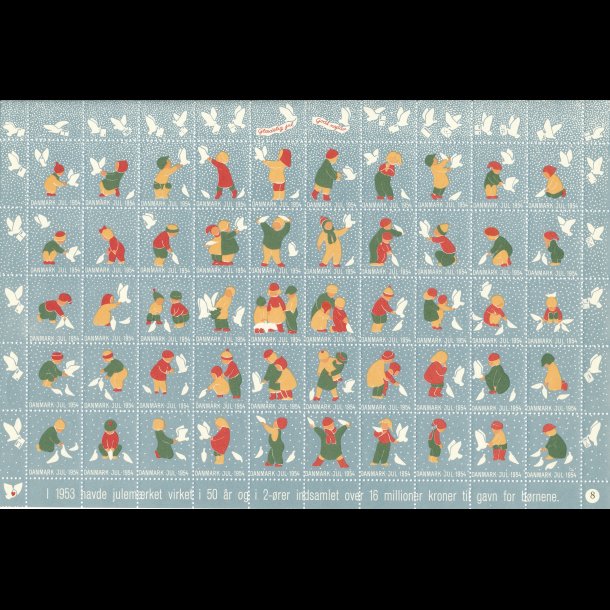 1954, Brn og duer, helark, ufoldet, uden gummi,