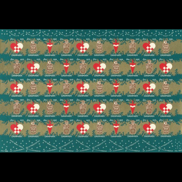 Samling utakkede juleark fra 1950 - 1956 (-1952), 5 forskellige, 5114,