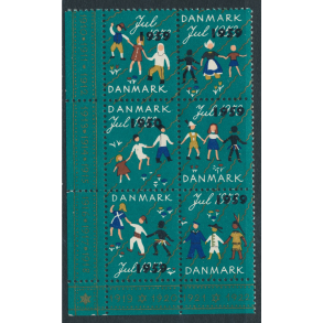 1959 p 1953 mrke nr 31 med overtryk 1950 i seks blok, julemrke