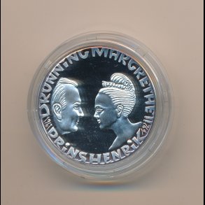 1992, 200 kroner, Dronning Margrethe II og Prins Henrik's slvbryllup, slvmnt,