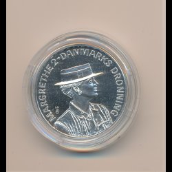 1990, 200 kroner, Dronning Margrethe II 50 rs fdselsdag, 800 slv,