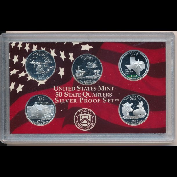 2004, USA, quarter mintst, slv, inklusiv samlerst, proof