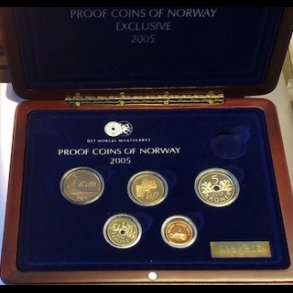 2005, Proof coins of Norway, exclusive, flot ske medflger,