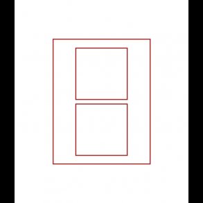 D-box, 125 x 125, 2 rum,  (r�d, klar l�g 2802 / m�rker�d, r�gfarvet l�g 2852)