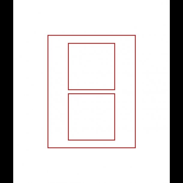 D-box, 125 x 125, 2 rum,  (rd, klar lg 2802 / mrkerd, rgfarvet lg 2852)