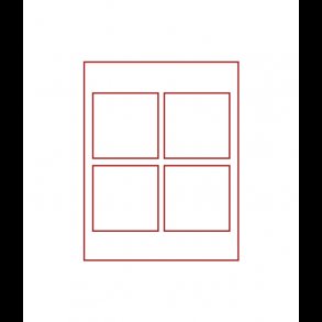 D-box, 100 x 100, 4 rum,  (r�d, klar l�g 2800)