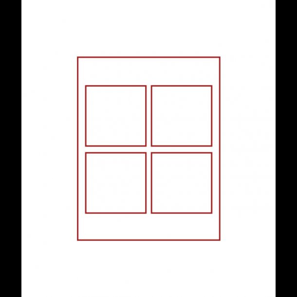 D-box, 100 x 100, 4 rum,  (rd, klar lg 2800)