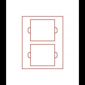 D-box, 140 x 123, 2 rum,  (r�d, klar l�g 2805 / m�rker�d, r�gfarvet l�g 2855)