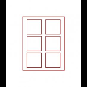 D-box, 85 x 85, 6 rum,  (r�d, klar l�g 2806 / m�rker�d, r�gfarvet l�g 2856)