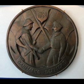1945, Christian X, plakette, Danmarks befrielse 5. Maj 1945,