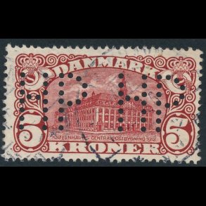 .67, 5 kroner, Posthus, ʘ, perfin, HP, 