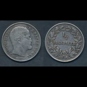 1855, Frederik VII,  Rigsdaler, 1+, NEDSAT fra 400,-kr,
