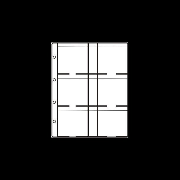 Mntholderblad, 6 rum, 67 x 67 mm mntholder, 178 x 228 mm bladside, 10 stk, 8212