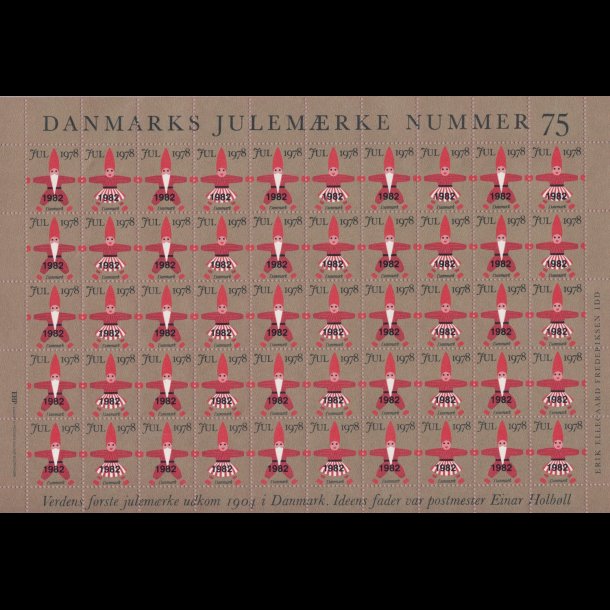 1975 - 1994, Tilbud, julemrke samling, Danmark, 20 rgange, 21 ark, lbnr3021