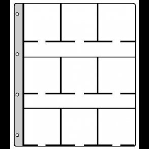 Mntholderblad, 9 rum, super, 67 x 67 mm mntholder, 280 x 235 mm bladside, 10 stk, 8312