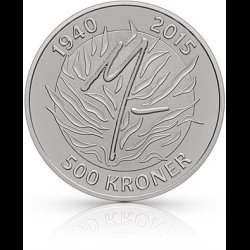 2015, 500 kroner, Dronning Margrethe II, 75 rs fdselsdag, slvmnt, proof,