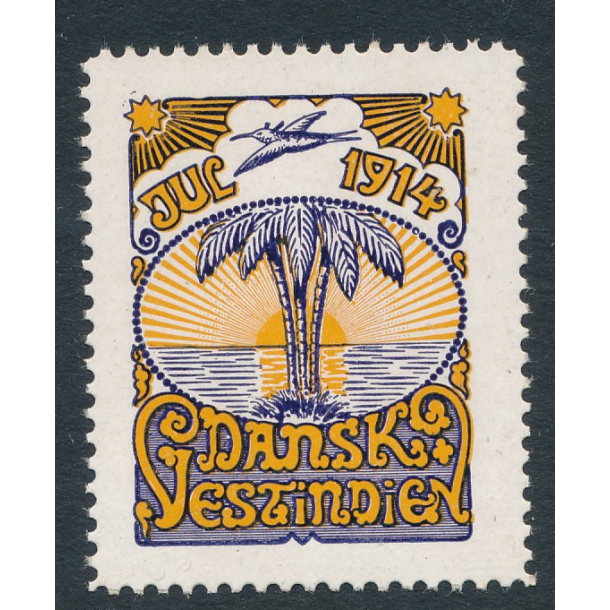 1914, Dansk Vestindien, Palmer og solopgang, enkeltmrke, 