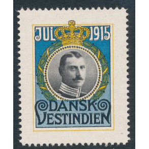 1915, Dansk Vestindien, Christian X, enkeltm�rke, *, fremst�r med h�ngselspor,