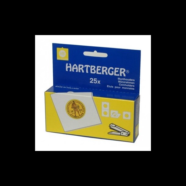 Hartberger mntholder, til hftning, 25 store huller, format 67x67mm
