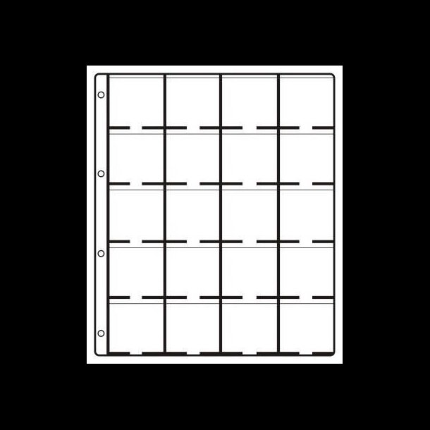 Mntholderblade, 20 rum standard, 50 x 50 mm, 240 x 283 mm bladside, 10 stk 8310