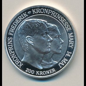 2004, 200 kroner, Kronprinseparrets bryllup, slvmnt,
