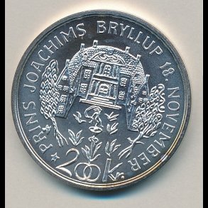 1995, 200 kroner, Prins Joachims bryllup med Prinsesse Alexandra, slvmnt,