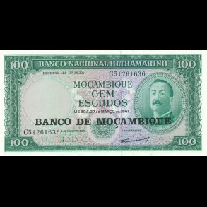 Mocambique, 50 escudos (1970), 100 escudos, 1961, (116-117), 1763, begr�nset lager, *