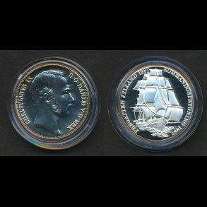 1987, Fregatten Jylland, 999 s�lv, 1 oz, i �ske