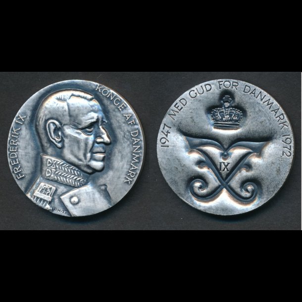 1972, Frederik IX &amp; Margrethe II, 999 slv, 113 g, 2 medaljer,