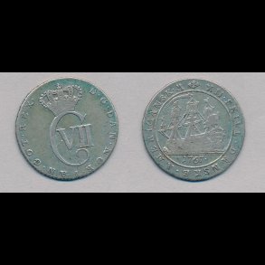 1767, Dansk Vestindien, Christian VII, 12 skilling, 1+