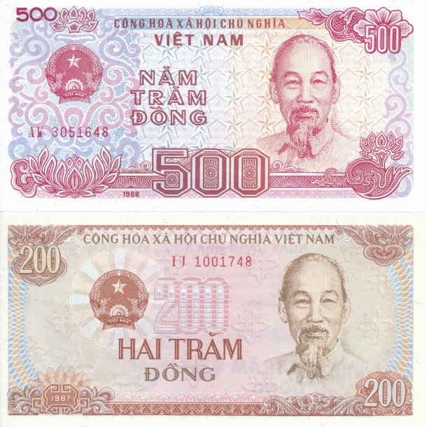 Vietnam, 200 dong, 1987, 500 dong, 1988, (88-89), 1730, *