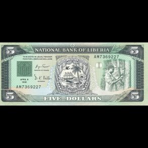 Liberia, 5 dollars, 1766, *