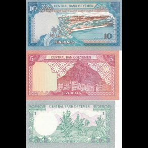 Yemen, 1-, 5-, 10 rial, (16b,22,24), 1794, *