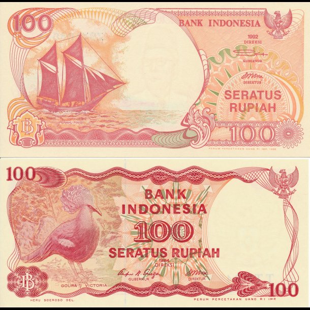 Indonesien, 2 x 100 rupiah, 2 forskellige sedler, 1797, *