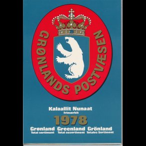 1978, Grnland, rsmappe, postpris 14,65 kr, TILBUD, fr 20,-kr,