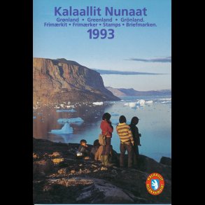 1993, Grnland, rsmappe, postpris 76,75 kr, KMPE prisreducering, fr 90,-kr