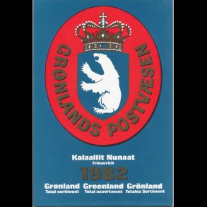 1982, Grnland, rsmappe, postpris 24,30 kr, TILBUD, fr 20,- kr,