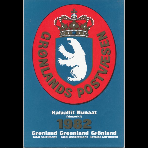 1982, Grnland, rsmappe, postpris 24,30kr