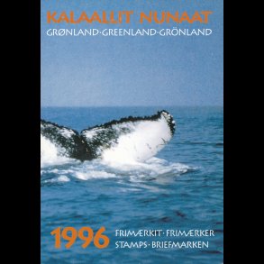 1996, Grnland, rsmappe, postpris 114,75kr, KMPE prisreducering, fr 100,-kr