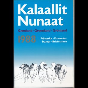 1988, Grnland, rsmappe, postpris 48,80kr, KMPE prisreducering, fr 40,-kr